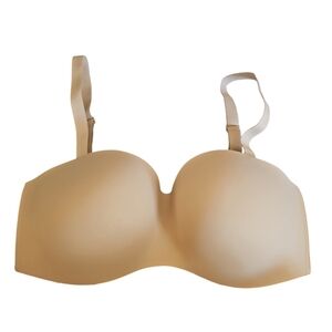 Soma Enbliss stay put strapless bra wireless tan nude sz 36DD WL234
